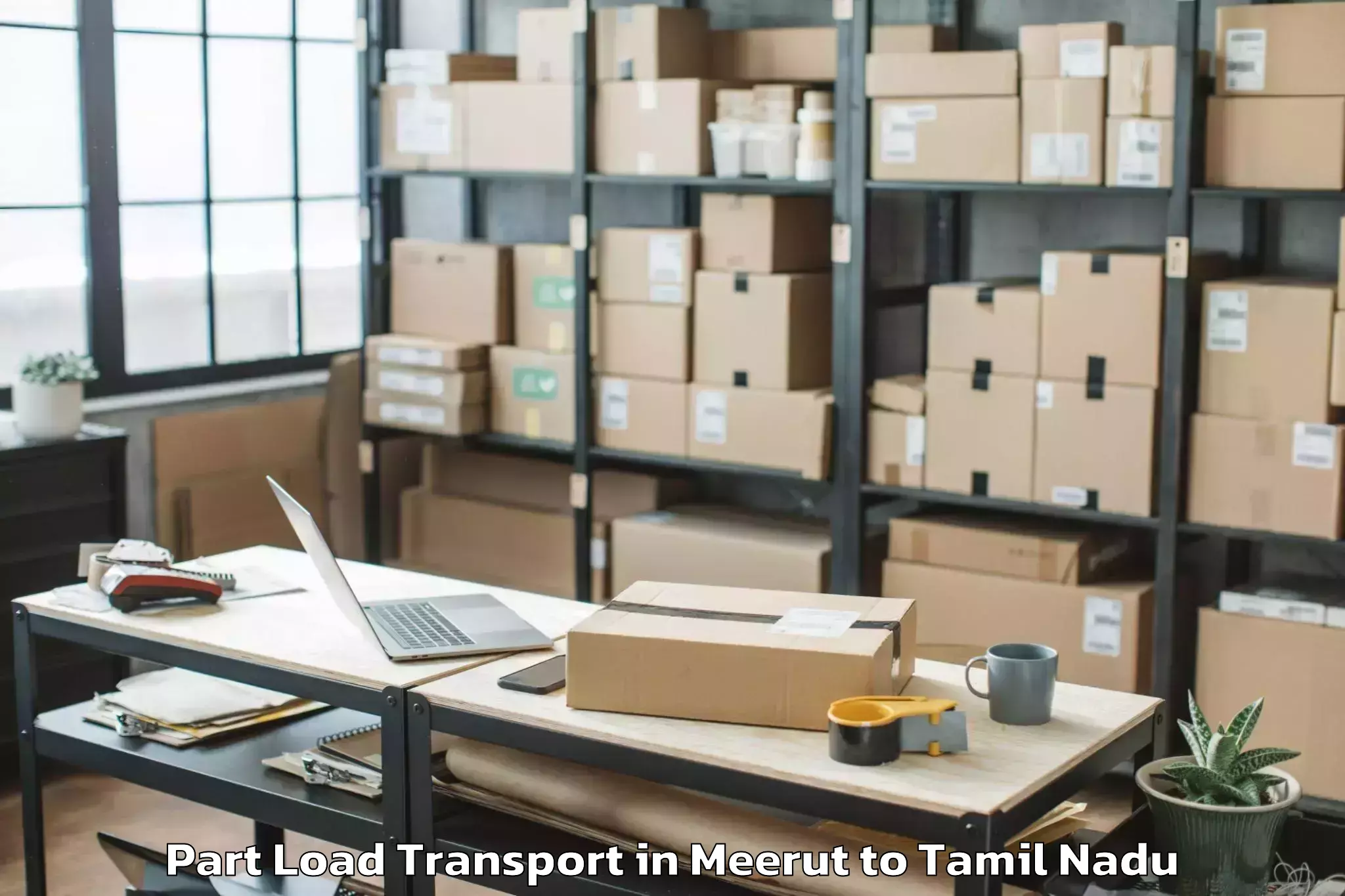 Leading Meerut to Manalurpettai Part Load Transport Provider